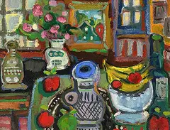 Pierre Bedard, Prise est la table, oil on wood board