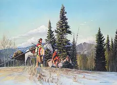 Richard Berg, Mt. Yamnuska: Then, oil on canvas