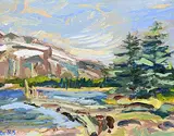 Alan Briks, September Chill by Two Jack Lake, 2005, acrylic on wood panel