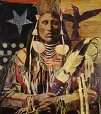 James Neil Boyle, Untitled - Portrait of a Man with Bird and Stars, 1979, acrylic on canvas