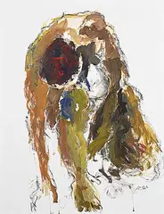 Alan Briks, Woman Rising, mixed media on paper