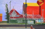William Roy Brownridge, Rosetown CN [Birthplace of CN Station, SK.], 1975, acrylic on wood board