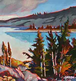 John H. Burrow, Jasper Lake, oil on canvas board