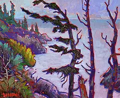 John H. Burrow, Tofino Shores, acrylic on canvas board