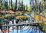 John H. Burrow, Beaver Creek, acrylic on wood board