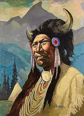 John L. Byrne, Walking Buffalo, oil on canvas board