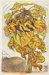 Richard Calver, Sunflower II #15/25, colour lino block on paper