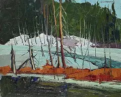 Robert Lee Chadwick, Early Spring, Raven Lake, Haliburton, oil on canvas board