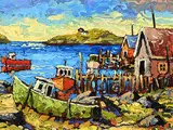 Rod Charlesworth, Nova Scotia [Gull Sound], oil on wood board