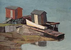 Alan Caswell Collier, Grand Bay, North of Port-aux-basques, Newfoundland, oil on wood board