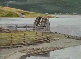 Alan Caswell Collier, Small Stage, Bonnie Bay, Newfoundland, oil on wood board