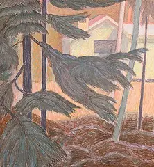 Diana Dean, Trees on Bowen Island, 1981, pastel on paper