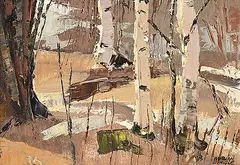 Adrian Dingle, April Again, oil on wood board