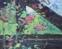 Edward Epp, Garden View, 1992, acrylic on wood panel