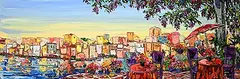 Maya Eventov, Seaside Cafe, 2022, acrylic on canvas