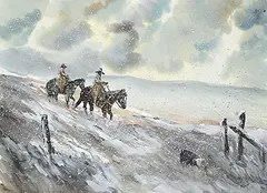 Graham Flatt, Untitled - Riders in the Storm, watercolour on paper