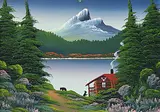 Levine Flexhaug, Untitled - Curious Bears, oil on wood board