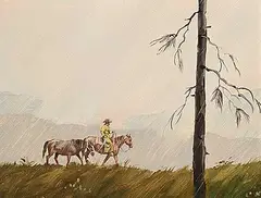 Richard Audley Freeman, Cussin' Weather, oil on wood board