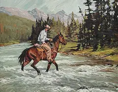 Richard Audley Freeman, One More River, oil on wood board