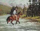 Richard Audley Freeman, One More River, oil on wood board