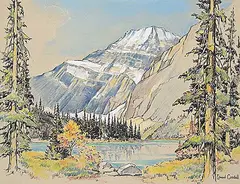 Edward Goodall, Untitled - A View of the Mountains in Springtime, pastel on paper