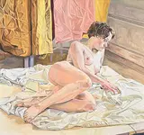 Barb Goodman, Foreshortened Jess, 2006, encaustic on wood board