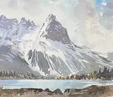 John William Harvie, Ha Ling Peak, Canmore, watercolour on paper