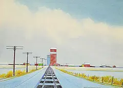 Robert Newton Hurley, Untitled - Winter Railway, 1972, watercolour on paper