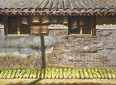 Jang Jin, Hutong Scene [Rural China Hutong Series], 2002, oil on canvas