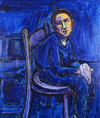 Nedjo Jovanetic, Untitled - Blue Man, 1994, acrylic on canvas