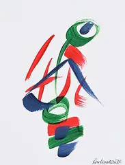 Roy Leadbeater, Untitled - Abstract Figure, acrylic on paper