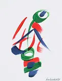 Roy Leadbeater, Untitled - Abstract Figure, acrylic on paper