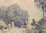 Alfred Crocker Leighton, A Devon Lane, watercolour on paper