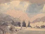 Alfred Crocker Leighton, Dunstan, watercolour on paper
