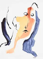 Audrey Mabee, Head III, 2009, watercolour and ink on paper