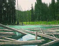 Chris MacClure, Untitled - At the End of the Lake, oil on paper board