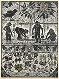 Dora Helen Mackie, Plot for a Garden #7/20, colour relief print on paper