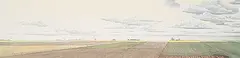 Untitled - Prairie Panorama by K. Allan MacDonald, watercolour and graphite on paper, sold May 2025