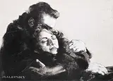 Charles Malinsky, Untitled - Johnny Cash Embrace, oil on canvas