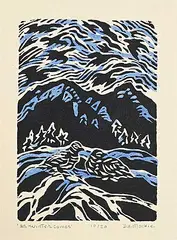 Dora Helen Mackie, As Winter Comes #10/20, colour wood block on paper