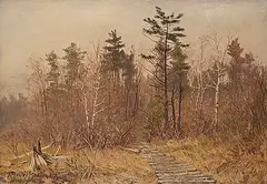 Thomas Mower Martin, Corduroy Road, oil on canvas