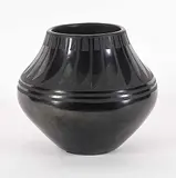 Maria Martinez, Untitled - Black Feather Vase, glazed ceramic