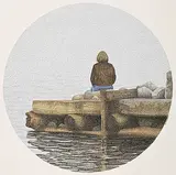 Gary Morton, Morning Fog on St. Margaret's Bay, 1977, acrylic on wood board