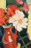 Gabor L. Nagy, Cosmos, Geranium and Sweet Pea, acrylic on paper