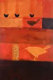 Sheila Norgate, Running Wrens, acrylic on canvas