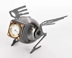 Bob Pike, Untitled - Winged Clock, welded metal with clock