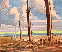 Michael Pisko, Untitled - Country Fence, oil on wood board