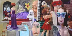 Igor Postash, Life is the Theatre, then, Who is a Director?, 2003, acrylic on canvas