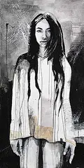 Ryan Postic, Untitled - Portrait of a Girl, 2017, acrylic and mixed media on canvas