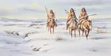 Howard Rees, Untitled - Three Riders, watercolour on paper